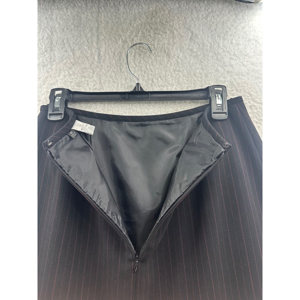 Le Suit Petite Black Pinstripe Pencil Skirt Career Office Women's Size 8 - Picture 3 of 8